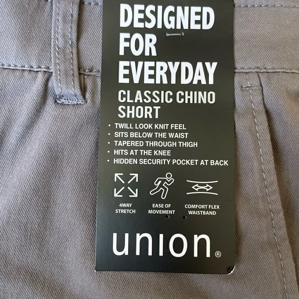 Union Chino Flex Knit Twill Jean Shorts Size 33